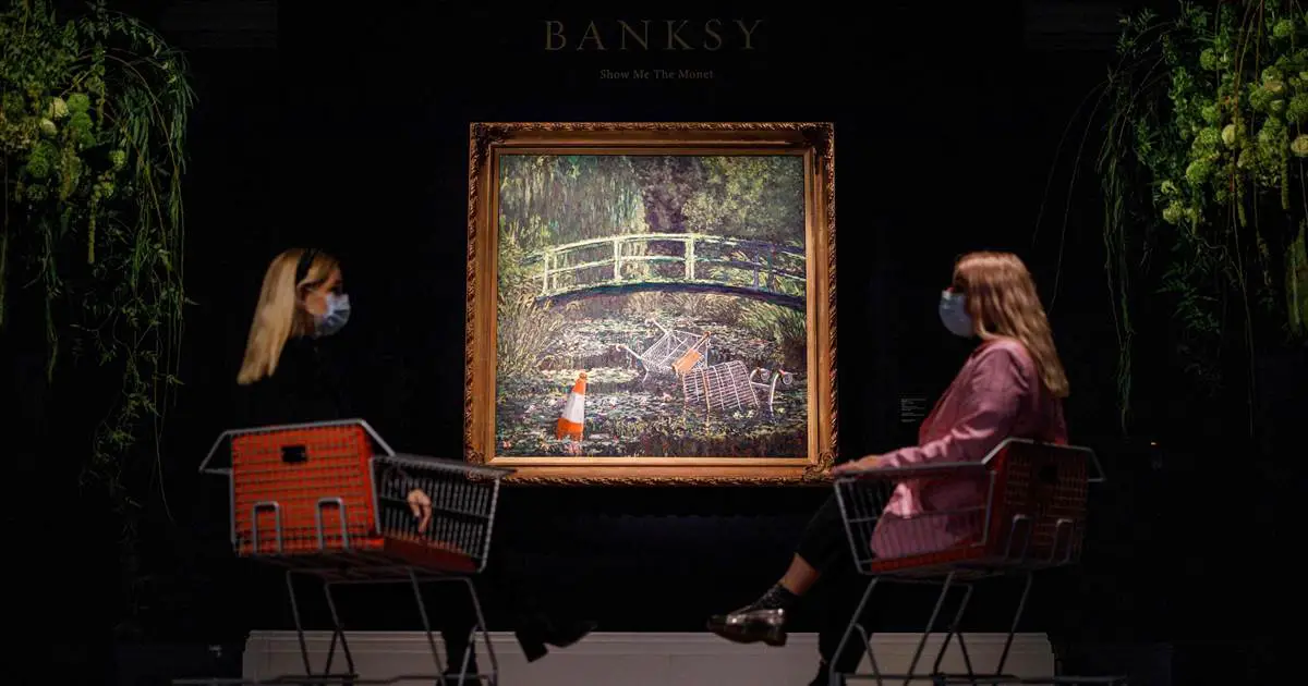 Banksy artwork 'Show Me the Monet' sells for almost $10 million at auction