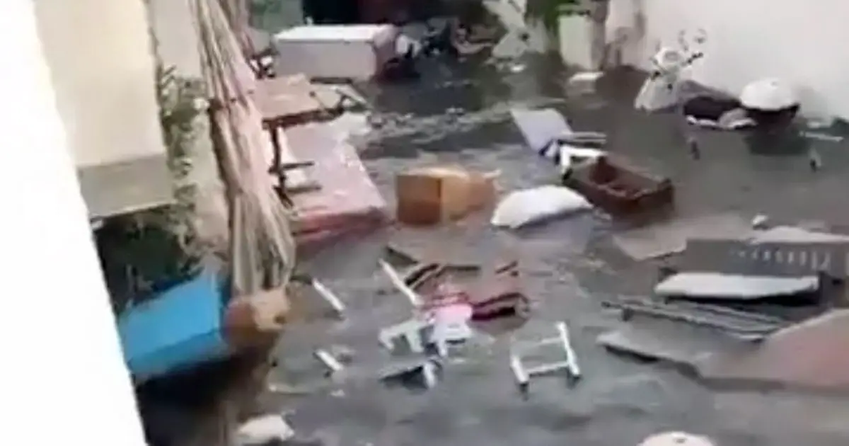 Mini-tsunami sends furniture flying down streets after Greece-Turkey earthquake