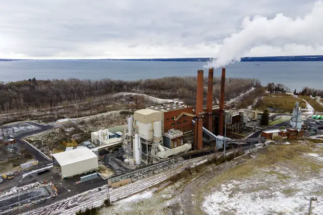 The Greenidge Generation bitcoin mining facility is in a former coal plant by Seneca Lake in Dresden, New York, on Monday, November 29, 2021. (AP Photo/Ted Shaffrey)
