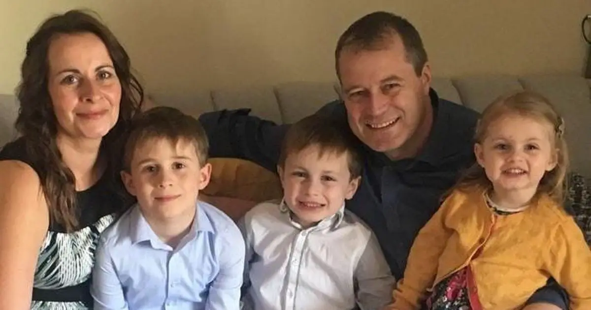 Deirdre Morley, 43, and Andrew McGinley with their three children