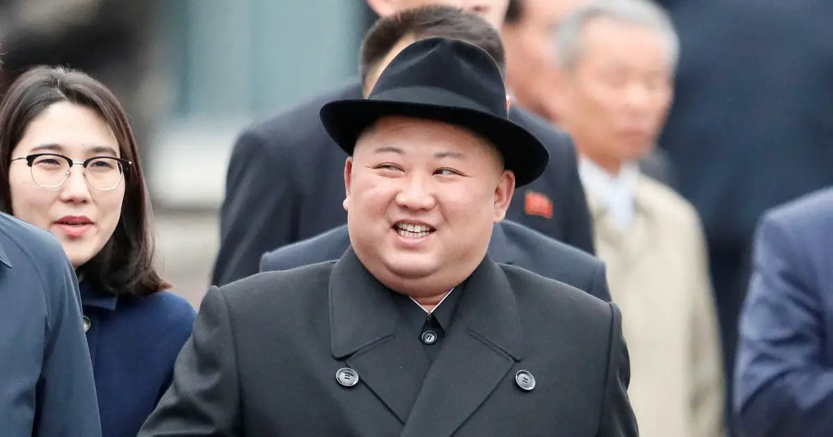 North Korean leader Kim Jong Un arrives at a railway station in Vladivostok, Russia, in April 2019