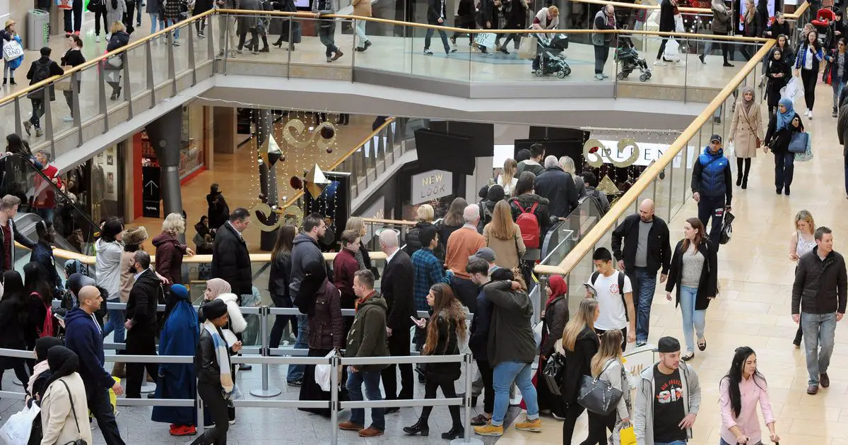 A tight squeeze on the escalators at the Bullring in 2015.