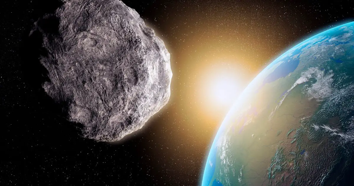 Asteroid above Earth