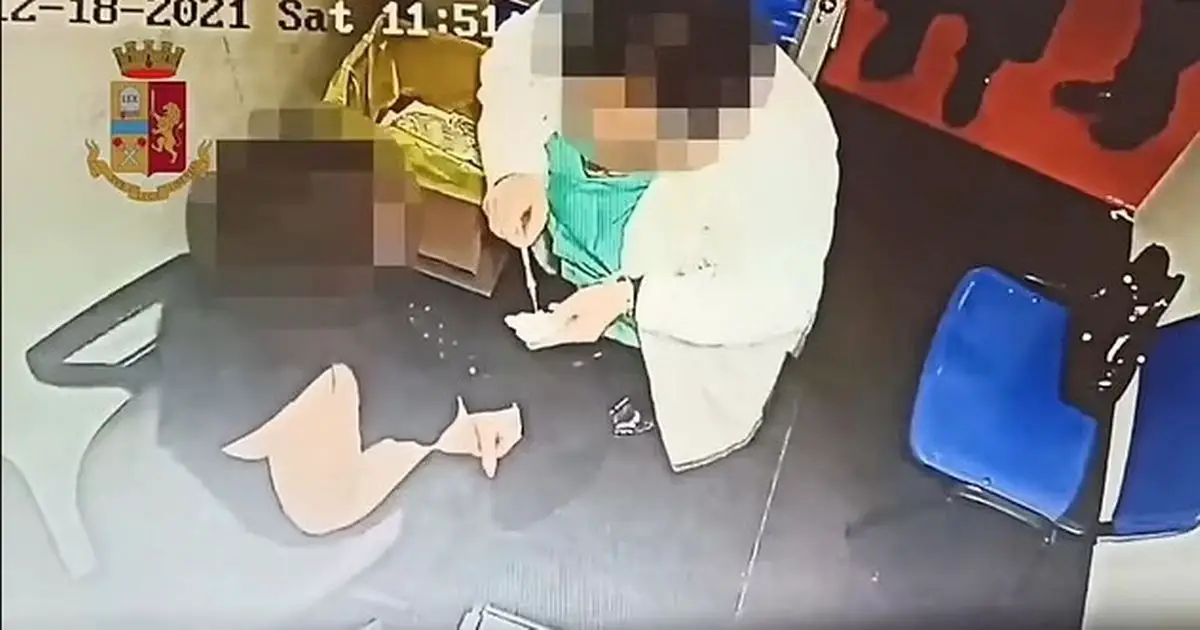 Footage of the nurse faking an injection