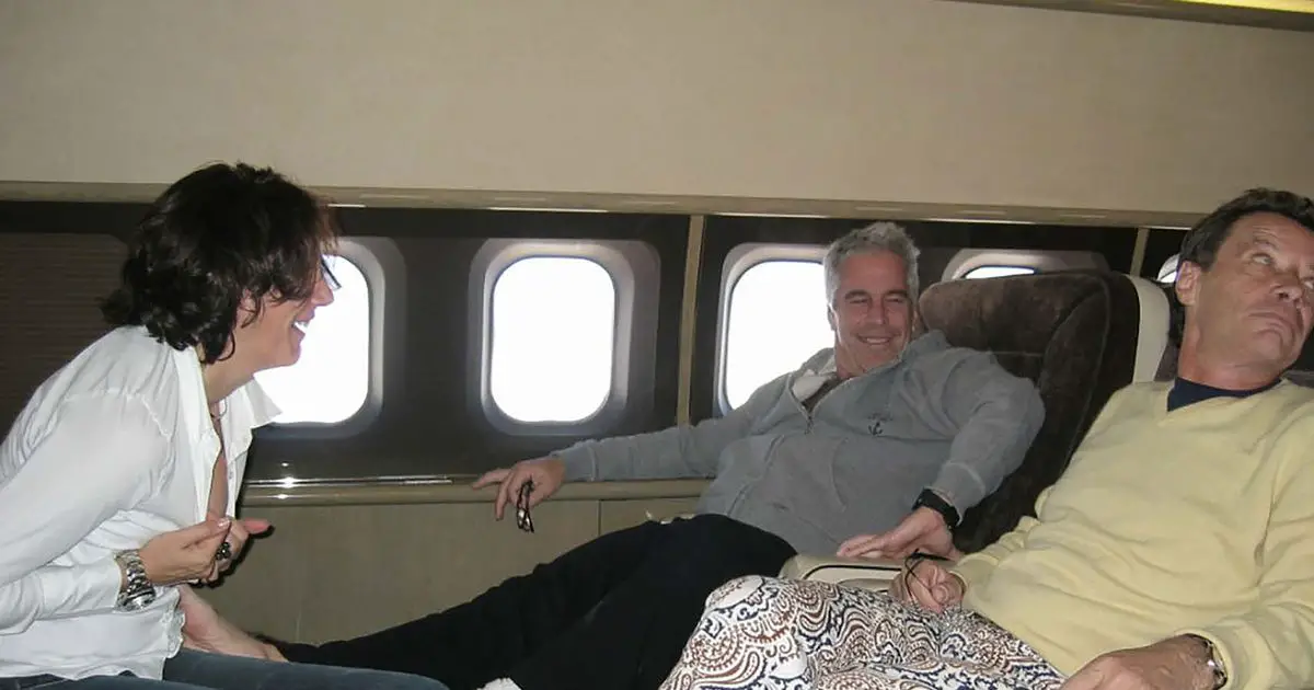 Jean-Luc Brunel with Ghislaine Maxwell and Jeffrey Epstein