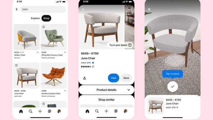 Pinterest’s Try On Now Lets You Test Furniture With AR