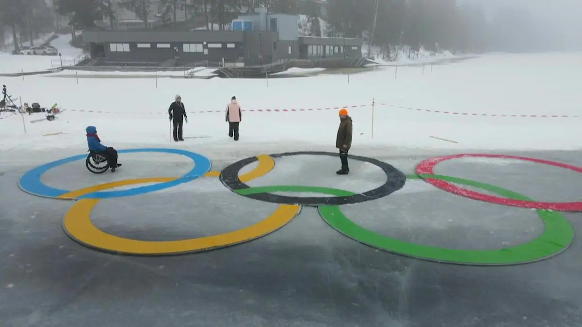 Finnish inventor builds ice carousels in the shape of Olympic rings ahead The Winter Games
