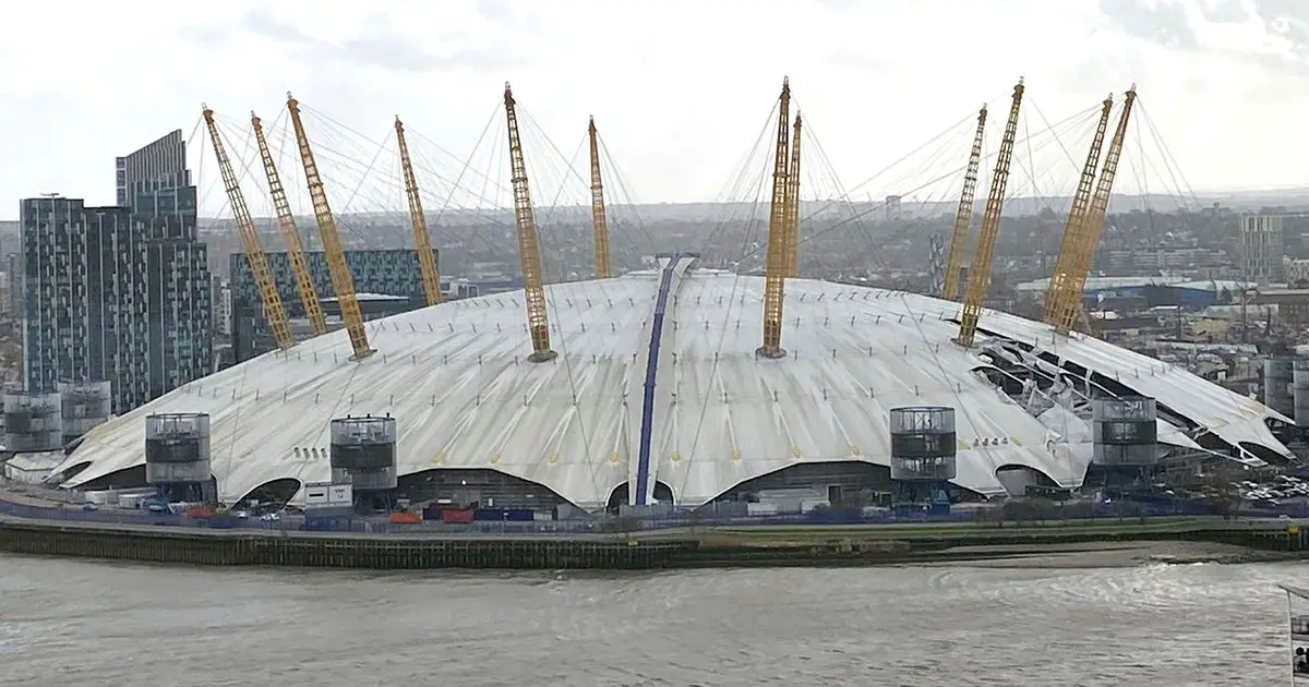 Millennium Dome torn apart by Storm Eunice in dramatic scenes