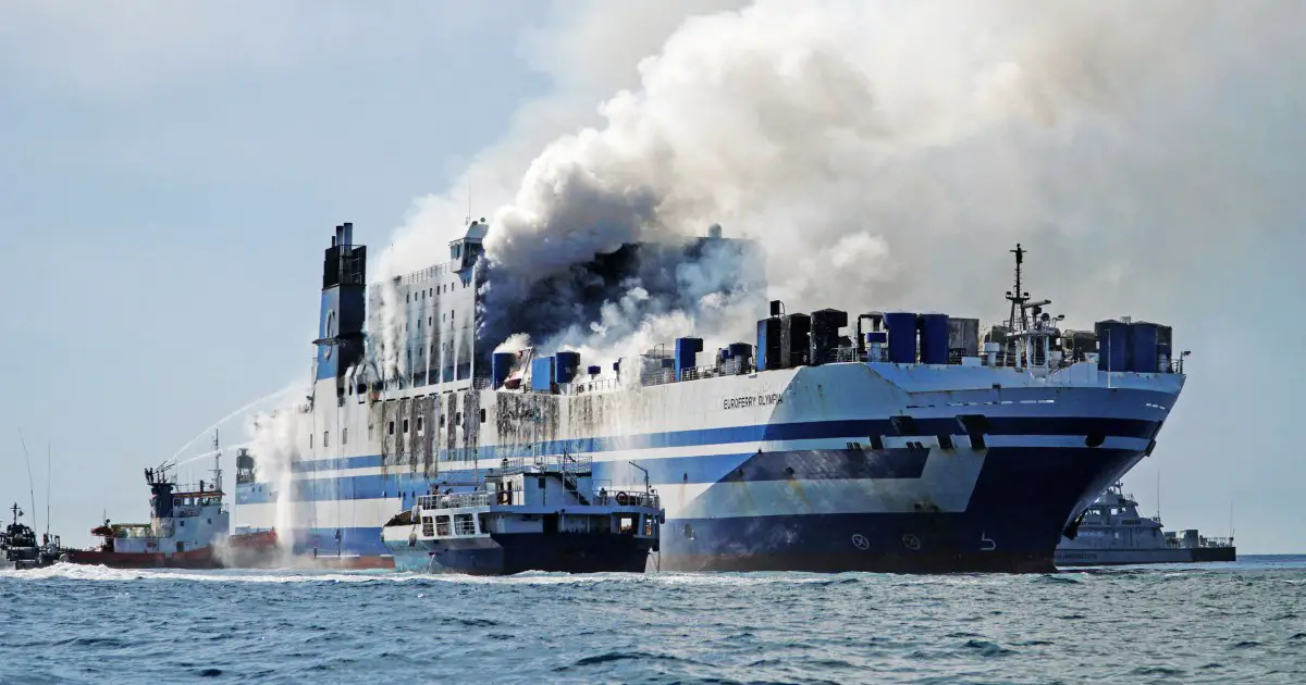 Passengers feared missing as hundreds rescued from burning ferry near Greek island