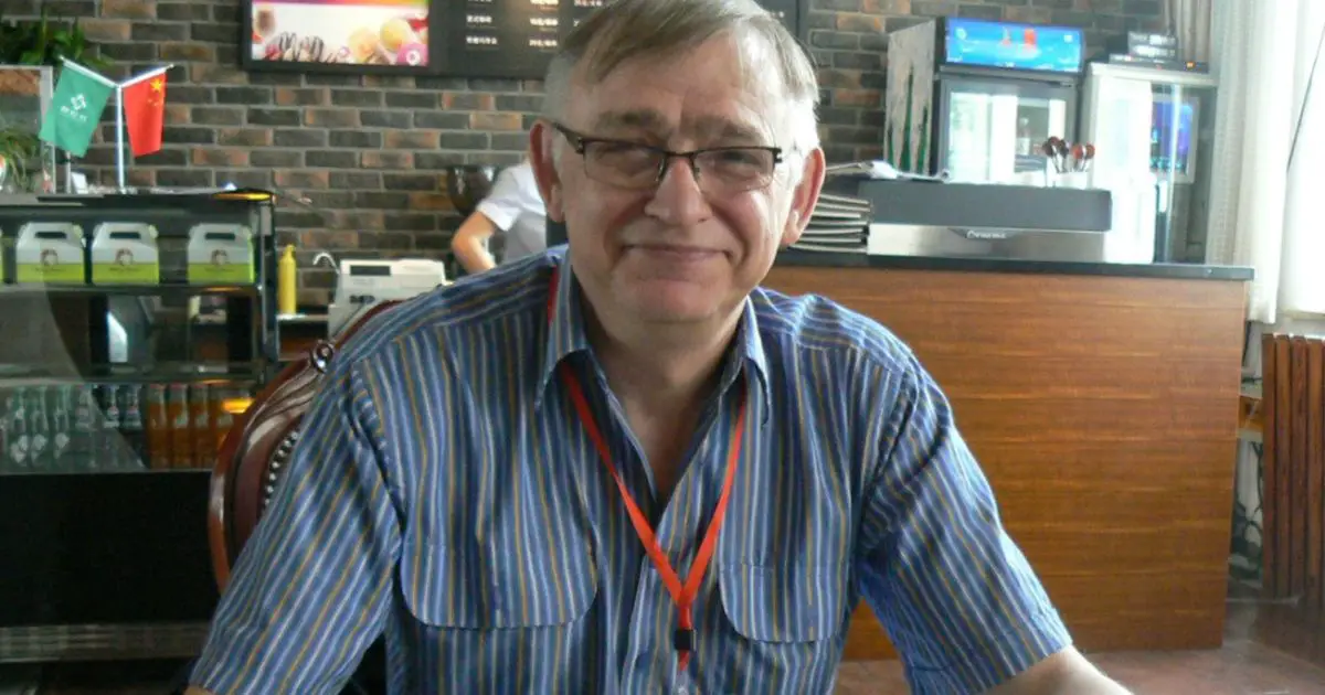 Vyacheslav Kuznetsov, 58, (pictured) was allegedly murdered by his student Dmitry Bykovsky, 35,and Alexander Kharlamov, 31, before his body parts were put in containers of acid in Voronezh, Russia in 2020.