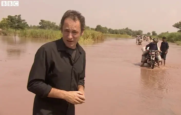 Andrew North in 2014 reporting from Pakistan in his role as BBC South Asia correspondent (BBC)