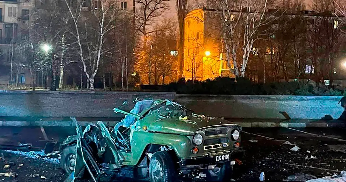 A car was blown up in the car park near the Government House at in Donetsk in recent days