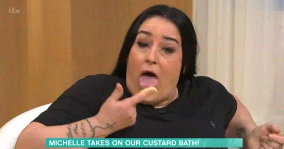 Woman who had fear of custard takes a bath in it on This Morning