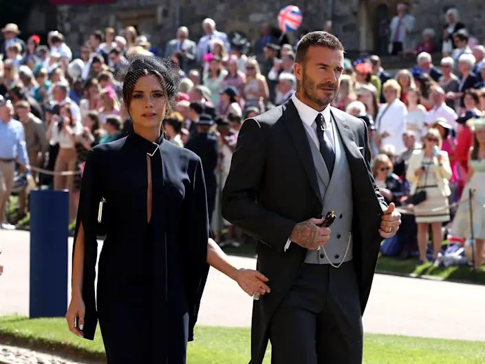 David and Victoria Beckham at Meghan and Harry's wedding