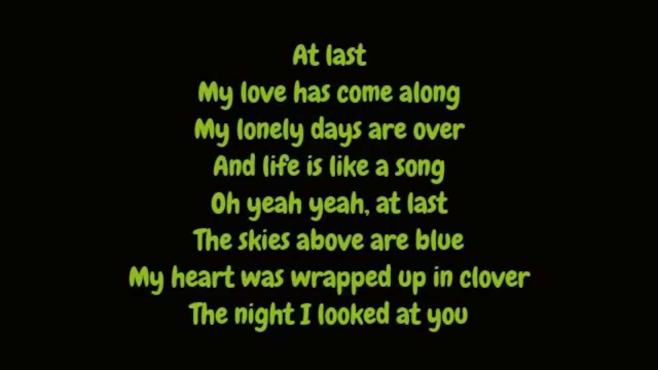 best lyrics about love - At Last